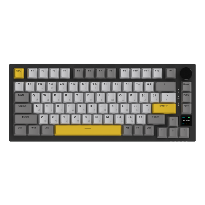 Бездротова механічна клавіатура Ajazz AK820 PRO 75% Flying Fish Switch Black RGB (AK820PRO-FF-BGY)