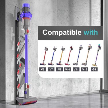 Підставка для пилососа OUTBROS для Dyson V15-V6, підлогова підставка та тримач для аксесуарів, чорна