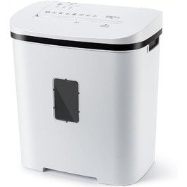 Шредер для паперу P4, 14 листів, 60 хв безперервної роботи, знищення кредитних карт та скріпок, 21л контейнер, тихий, для дому, офісу, шкіл, білий