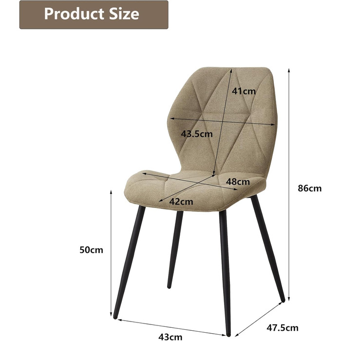 Набір обідніх стільців GrandCA HOME, 2 шт., боргունдове зелене крісло з металевими ніжками, скандинавський стиль