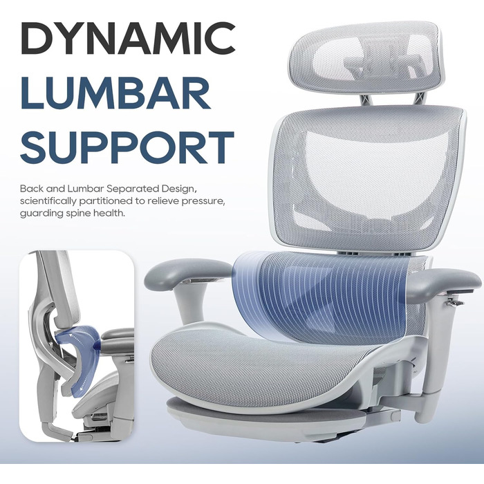 Офісний стілець Colamy з сітчастої тканини сірого кольору