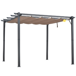 Сонячна альтанка Патіо Дах з люком Сад Alu Charcoal Grey+Coffee Brown 3x3x2.23 м | Аосом