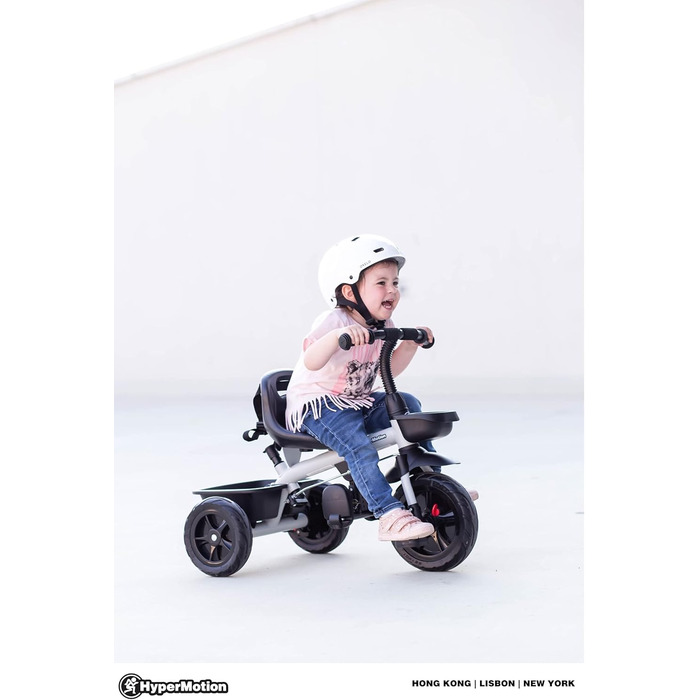 Триколісний велосипед дитячий TOBI Vector з ручкою для батьків, ремені безпеки, сірий