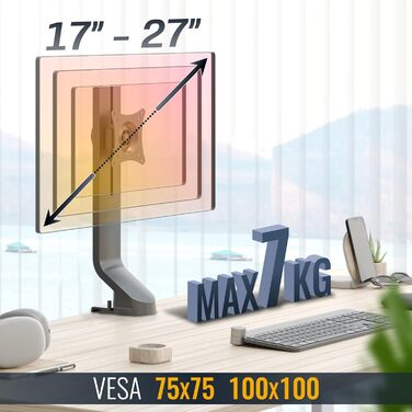 Кріплення для монітора RICOO TS2011: підставка для екрану 17-27 дюймів, кріплення VESA 75/100, настільний кронштейн для комп'ютера