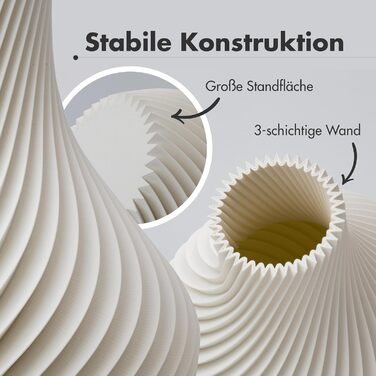 Ваза NATUMO Design 'Bulba' – сучасна ваза для квітів з міцного пластику (біла, 18 см)