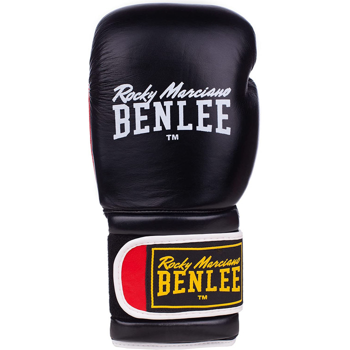 Боксерські рукавички Benlee зі шкіри Sugar Deluxe 14 унцій чорний / червоний