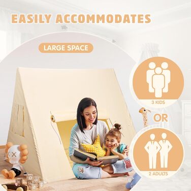 Дитячий намет Yontwe трикутної форми з килимком для гри в приміщенні. Ігровий будиночок для дітей, намет-халапа для дівчаток та хлопчиків, декор для дитячої кімнати.