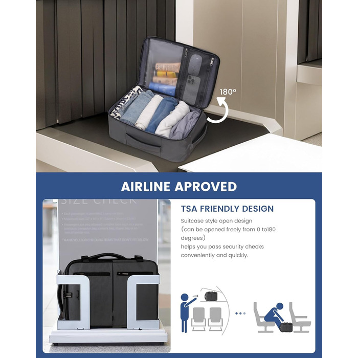 Рюкзак ручної об'єм 40x30x20 LOVEVOOK: Рюкзак для подорожей, 24л, з USB, для ноутбука 14