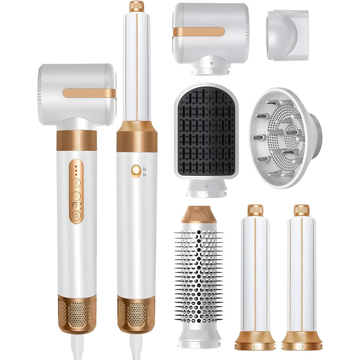 Фен Air Styler 7 в 1 з аксесуарами, портативний туристичний фен (White S)