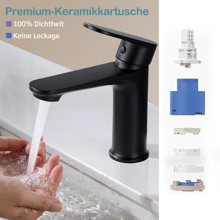 Набір змішувачів для ванної кімнати Belz, латунь, гаряча/холодна вода, однозахідний, сірий (чорний)