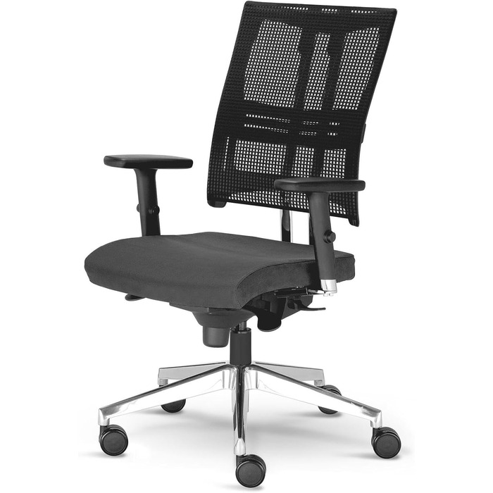 Офісний стілець Net-Motion чорного кольору, регульований, з підлокітниками (@-MOTION ST33-POL R15K-CR EST EF019 ESH)