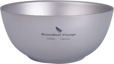 Титанова чаша Boundless Voyage з подвійними стінками для використання на відкритому повітрі, похідний посуд, 250 мл, 350 мл (350 мл) (250 мл)