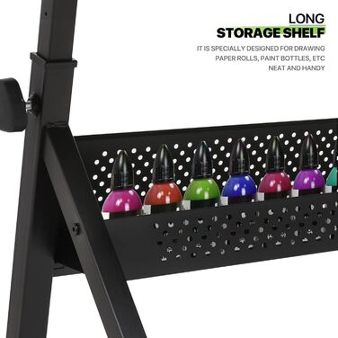 Набір мольбертів Magshion: регульований стіл для художника з нахиленою дерев'яною столешницею, ящиками та стільцем. Підходить для дому, офісу та школи (білий/чорний)