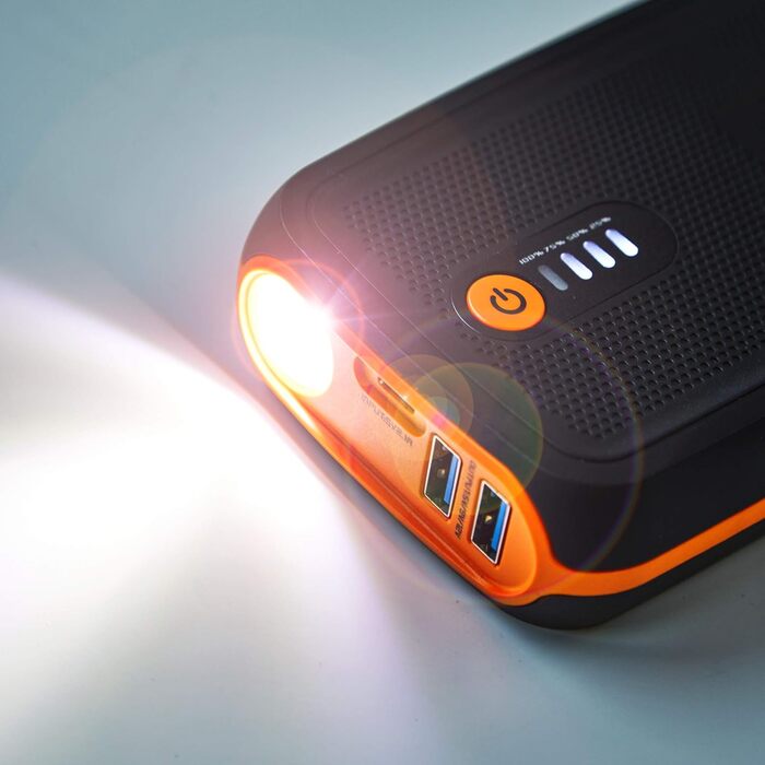 Osram BATTERYstart 400: Літієвий пусковий пристрій 2000A 12V з Powerbank, для бензинових та дизельних двигунів до 8L/4L, 16800mAh