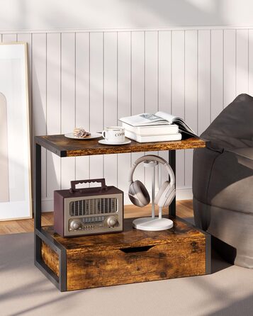 Підставка для принтера IBUYKE 2-ярусна, столик з полицею, органайзер для офісу, TLJ015W (Коричневий)