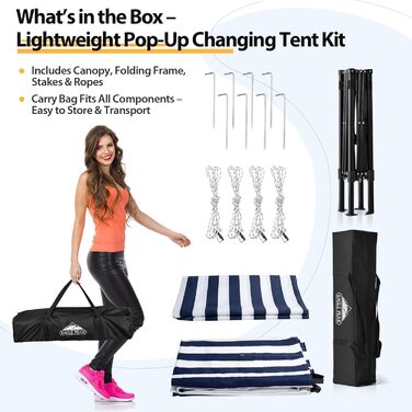 Намет-роздягальня EAGLE PEAK Flex Ultra Compact Pop-Up, 1,2 x 1,2 м, для басейну, фотосесій та кемпінгу (Морська синя/Білий)