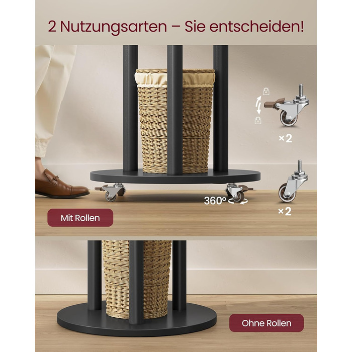 Дзеркало-вішалка VASAGLE для прихожей, спальні, вітальні, чорний RCR023B01