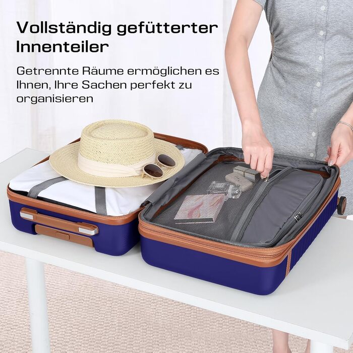 Набір валіз Joyway 5 предметів з ABS пластику, розширюваний, з TSA замком та 4 колесами (Marineblau)