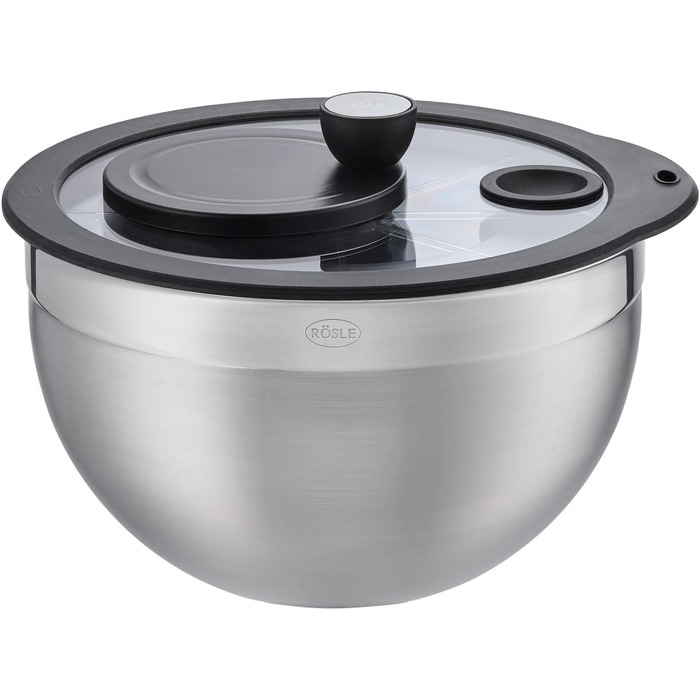Швидка та якісна овочениця RÖSLE з кришкою та ручкою, діаметр 24 см, нержавіюча сталь 18/10