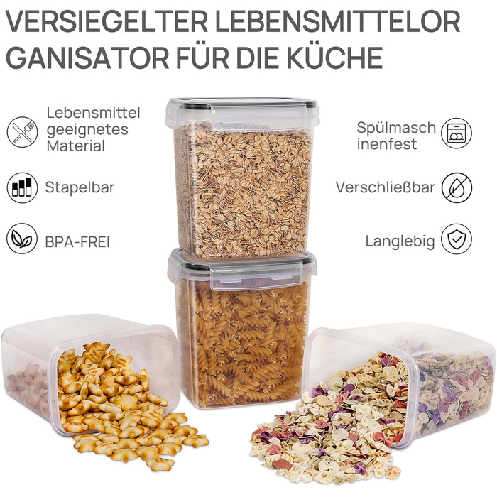 Набір контейнерів для зберігання Vtopmart з кришкою, 32 шт. - герметичні, BPA-free, для борошна, цукру, круп, з ручкою та етикетками