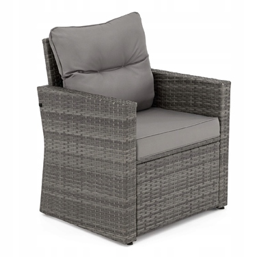 Комплект садових меблів із техноротанга EMWOmeble, сірий, 6 предметів