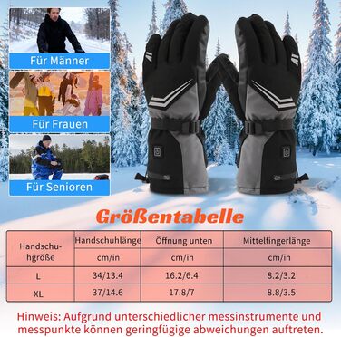 Електричні гріючі рукавички з акумулятором 7500mAh, OUTJUT для лижного спорту, чоловічі та жіночі, 3 режими нагріву, водонепроникні, з підтримкою сенсорного екрану, зимові рукавички, подарунок на Новий рік, розмір XL