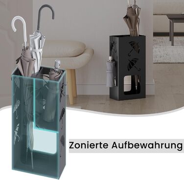 Підставка для парасоль підставкою WOLTU, 2 відділення, з 4 гачками, металева, біла, 25x49x15 см, SST16ws