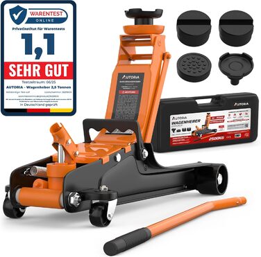Гідравлічний домкрат Wagenheber 2.5T низький профілю для легкових авто та кліренсу, до 2500 кг (Помаранчевий)