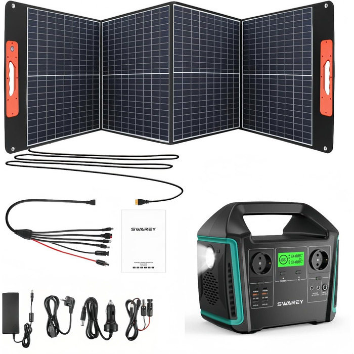 Портативна електростанція сонярна 500W (1000W пік) з USB-C 65W, 725Wh для кемпінгу, подорожей, RV та надзвичайних ситуацій (BS100)