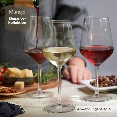 Набір келихів для білого вина Elegance 24 шт, 380 мл - великі келихи для вина, міцне скло, можна мити в посудомийній машині