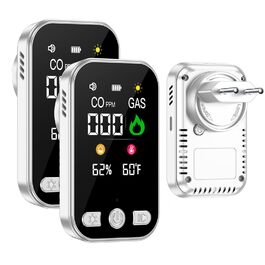 Датчик газу та CO 4-в-1 з розеткою для дому, 2 шт. (білий) - HD12 | Безпека та виявлення витоку газу