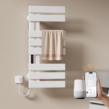 Електричний рушникосушар EMKE з Wi-Fi, 1000 x 500 мм, 320W, чорний (правий)