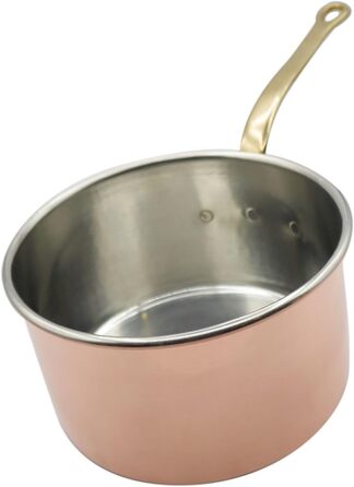 CREARTISTIC Молочник з міді з покриттям, Ø 14 см, ручка з латуні, Made in Italy, ручна робота