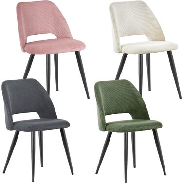 Набір з 4-х обідніх стільців, кухонний стілець з тканини Cord, м'які стільці для обідньої, кухонної, вітальні та спальні, багатокольорові