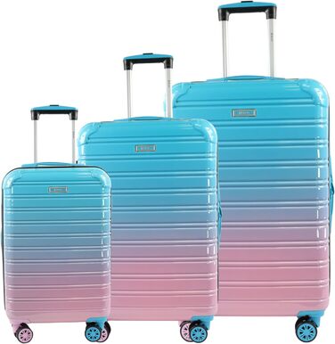 Ручна поклажа, що розширюється, - Візок для валізи з твердою оболонкою - Легка дорожня валіза ручна поклажа з ABSPC із замком TSA - Валіза з 4 обертовими колесами - Валіза на коліщатках (Blue-Pink-XL) Синьо-рожевий XL