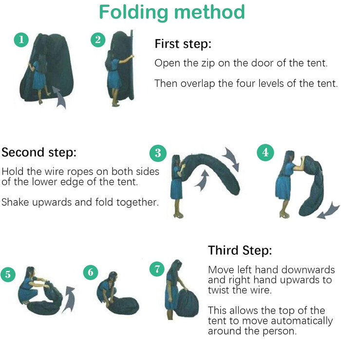 Намет для душу HOMASIS Pop up, 120x120x190 см, зелений - портативний, з кишенькою, для кемпінгу та відпочинку на природі