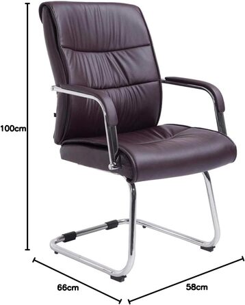 Стілець конференційний Sievert з м'якою оббивкою та штучною шкірою, коричневий