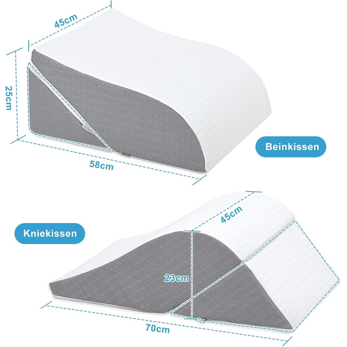 Подушка для ніг та колін 2-в-1 HAVARGO — ортопедичний підйомник для ніг із пінополіуретану для зняття набряків та покращення кровообігу, регульована висота