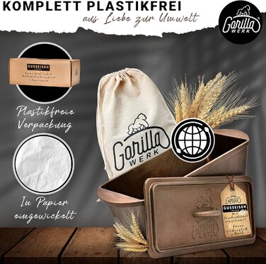 Форма для випічки хліба Gorilla Werk з кришкою, попередньо приправлена, прямокутна, чавунна, аксесуари для випічки