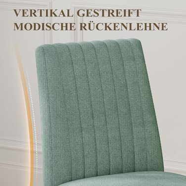 COLAMY Комплект обідніх стільців для кухні та їдальні (6 шт), зелені, з м'яким сидінням та спинкою, дерев'яні ніжки