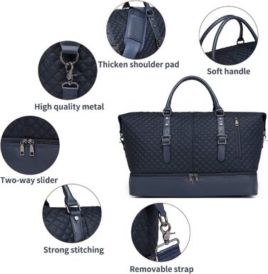 Дорожня сумка, полотняна сумка, велика сумка для вихідних, велика ручна поклажа, чоловіча або жіноча Дорожня сумка, модна (синя)