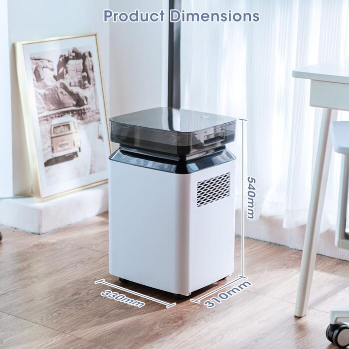 Електричний осушувач повітря з помпою: компресорний осушувач 80л/день, 8л бак, 400 м³/год, смарт гігростат, тихий, для підвалу/квартири/офісу/ванної кімнати/спальні, чорний & білий