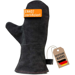 Камінна рукавиця Achilles, EN407, теплоізоляція, шкіра, вогнетривка, рукавиця для барбекю, термостійка