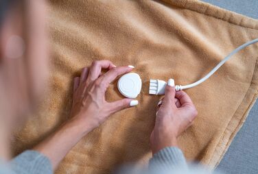 Електрична ковдра ECO-DE ECODE 180x130 см з пультом, 3 режими нагріву, таймер 180 хв (бежева)