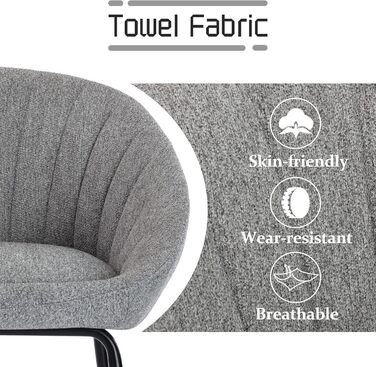 Набір з 2 барних стільців Chairus: міцний металевий каркас, сидіння з льону, для кухні/домашнього бару, сірий