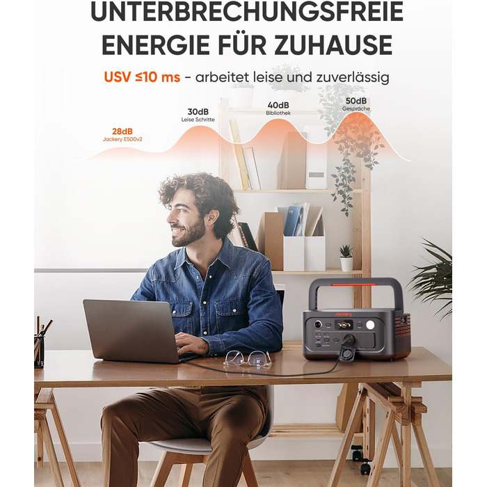 Портативна електростанція Jackery Explorer 500 V2, ємність 512 Wh, номінальна потужність 500 W, пікова потужність 1000 W