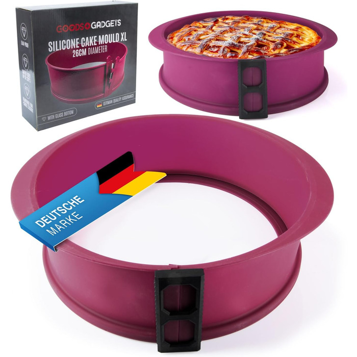 Силіконова форма для випічки тортів з антипригарним покриттям (з скляною основою XL), фіолетовий
