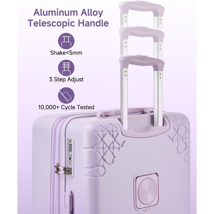 Набір валіз Sea Choice 3 шт. з жорстким корпусом, розширюваний, з TSA замком (фіолетовий)