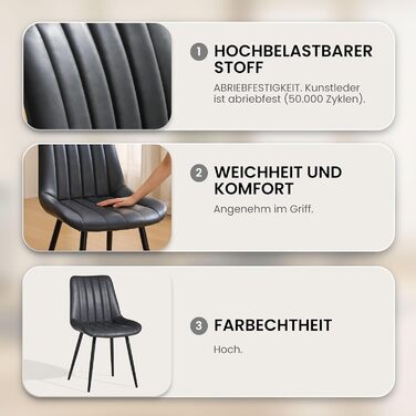 Набір обідніх стільців CLIPOP - 4 шт. з штучної шкіри, зелені, для кухні та вітальні