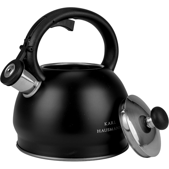 Чайник електричний індукційний 1.8L чорний з авто-свистком - Edelstahl, для плити, газової плити, електроплити, чайник-свисток, чайник-заварник